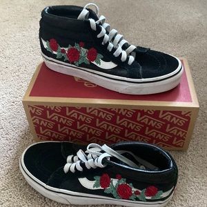 rose mid top vans